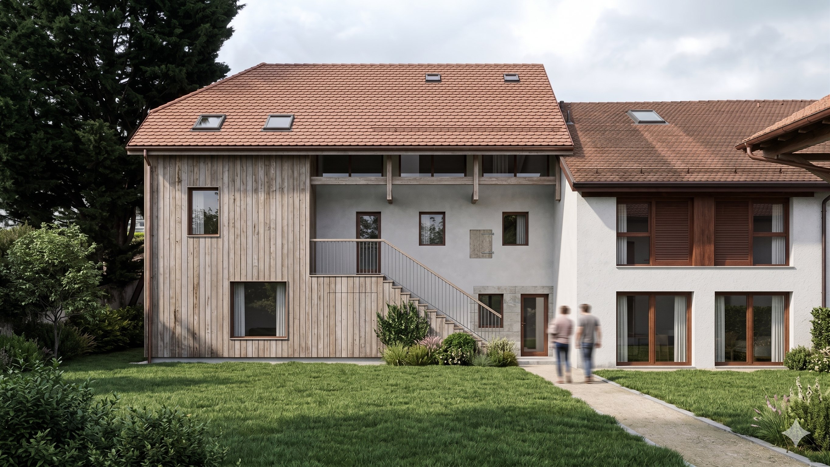 Rendu 3D extérieur photoréaliste - projet Perly, Firstones SARL, Genève